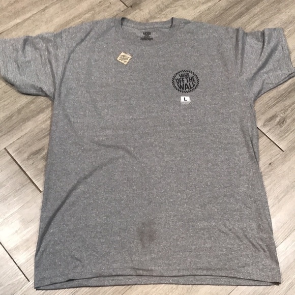 Vans NEW Gray & Black “Off the Wall” Double Sided Screen Print Tee size L - Picture 3 of 7